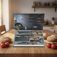 JYTD90 Échantillon Gratuit Ensemble de Couteaux de Chef 6 Pièces en Acier Inoxydable pour Restaurants, Cadeau, Logo Personnalisé