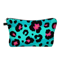 Trousse de Maquillage Pliable et Portable en Lin à Motif Personnalisé Coloré, Durable, Légère, Réutilisable, avec Fermeture Éclair, Résistante à l'Eau
