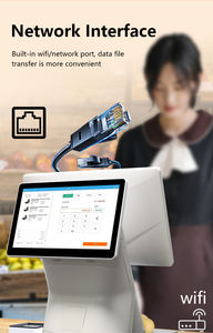 Terminal de paiement POS pas cher de 15,6 pouces Android Win-dows avec écran client pour magasin de détail - Product Image 4