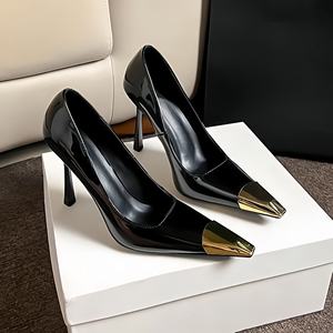 Escarpins de luxe élégants à bout pointu et talon aiguille, inspirés des créateurs, pour femmes, nouvelle collection 2026, 8 cm, en cuir véritable de haute qualité, vente en gros - Product Image 4