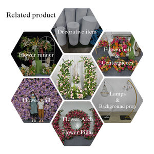 Arche de fleurs artificielles en soie verte et rose, romantique et élégante, réaliste, pour la décoration de fond de mariage, écologique - Product Image 5