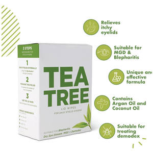 चाय के पेड़ पर गैर-बुना हुआ गीले आईये और आर्गन और नारियल के तेल से मग और ब्लीफराशोथ की सफाई के लिए खुजली वाली आंखों से राहत देता है - Product Image 3