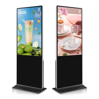 Pantalla Digital Publicitaria de 43 Pulgadas con Soporte de Piso, Android 11, IPS LCD, Retroiluminación LED, Pantalla Táctil de 10 Puntos, CMS Integrado