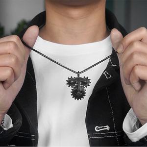 จี้ฮิปฮอปสุดเท่ห์ ดีไซน์เก๋ สไตล์สตีมพังก์  ทำจากสแตนเลส  สร้อยคอจี้แฟชั่นสั่งทำได้ - Product Image 3