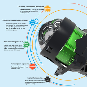 Projecteurs automobiles LED à double éclairage direct 3Pro 6000K 70W 8000 lumens Performances puissantes - Product Image 3