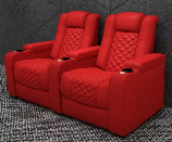 Sillón Reclinable Moderno de Cuero Sintético Marrón con Portavasos, Asiento Acolchado para Cine en Casa, para Sala de Estar - Product Image 4
