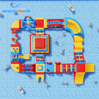Parc aquatique gonflable d'obstacle flottant étanche à l'air de parc aquatique gonflable de conception colorée pour la piscine extérieure