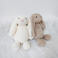Boneka Kelinci Lembut 25CM, Laris Manis, Lucu dengan Telinga Panjang, Penghibur untuk Anak-Anak dengan Isian Kapas PP, Hadiah Liburan Paskah
