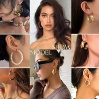 Pendientes de Aro Chapados en Oro de Moda, Juego de 42 Pendientes, Joyería de Perlas, Diseño Elegante y Lujoso para Mujer
