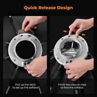 K&F Concept Boîte à lumière octogonale portable 65CM/90CM avec grille nid d'abeille et monture Bowens à dégagement rapide pour studio photo