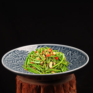 Pioneer Craftsman Asiatique Zen Dessin Animé Motif Porcelaine Assiette de Service avec Couvercle Forme Ronde pour Cuisine Hôtel Thé Boutique <span class=keywords><strong>Camping</strong></span> Utilisation - Product Image 1