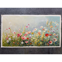 Peinture à l'huile abstraite 100% peinte à la main, paysage floral coloré, texture artistique, toile, affiche murale, décoration moderne pour salon