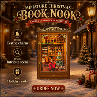 Hamaileon Kit de bricolage en gros pour mini-coffret de livre de Noël avec porte, breloque festive, ornements de scène complexe, style victorien, cadeau