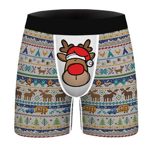 Sous-vêtements sexy, boxers longs et doux, impression 3D personnalisée de Noël, boxers pour hommes - Product Image 4