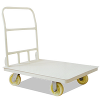 Carro de plataforma de acero de 500KG, carrito manual de alta resistencia con cuatro ruedas