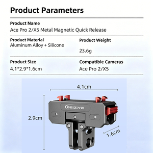 Adaptateur magnétique à dégagement rapide pour caméra d'action Insta360 <span class=keywords><strong>X5</strong></span>/Ace <span class=keywords><strong>Pro</strong></span> 2, support de trépied pour DJI Action 6/5pro/4/3 Nano - Product Image 6