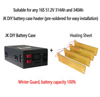 Boîtier de batterie DIY Paragon 16S 51.2V 340Ah avec disjoncteur 250A + BMS JK V19 + écran LCD 4.3 pouces, DDP, sans taxes ni TVA, toutes les pièces préinstallées