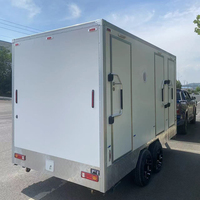 Toilettes mobiles de luxe portables, douche extérieure écologique, panneau double paroi, réservoir de déchets de 1500L, école, hôpital