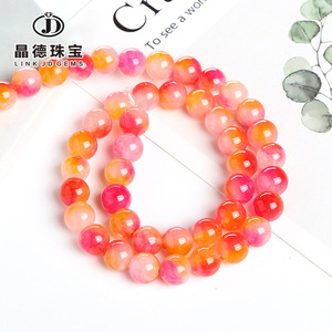 Suministro Directo <span class=keywords><strong>de</strong></span> Fábrica <span class=keywords><strong>de</strong></span> Accesorios <span class=keywords><strong>de</strong></span> Joyería con Cuentas Redondas <span class=keywords><strong>de</strong></span> <span class=keywords><strong>Jade</strong></span> <span class=keywords><strong>de</strong></span> Colores, Productos Semielaborados <span class=keywords><strong>de</strong></span> Calcedonia con Cuentas para DIY en Existencia - Product Image 3