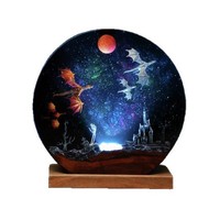 Lampe de nuit décorative personnalisée en résine époxy Dragon de glace et Dragon de feu pour cadeau d'anniversaire