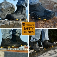 VITOSAFE-Zapatos DE SEGURIDAD Chelsea con punta de acero para el trabajo, botas con cremalleras, venta al por mayor