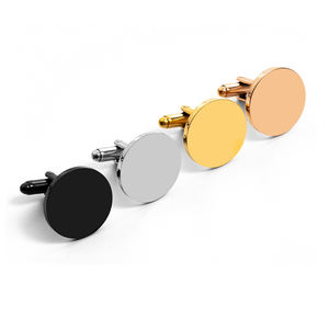 G2271 Boutons de manchette vierges en acier inoxydable poli pour hommes Boutons de manchette et pinces à <span class=keywords><strong>cravate</strong></span> en gros - Product Image 2