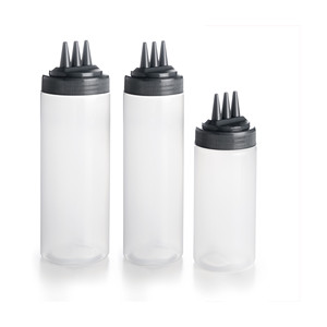 Set di bottiglie con triplo beccuccio, confezione da 3, per erogare salse, uso in cucina - Product Image 1