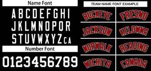 Jersey Softball Klasik Dua Kancing Warna Hitam Merah-Putih Kustom - Product Image 3