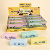 Jouet Squishy en forme de bâton de beurre croustillant, à rebond lent, jouets anti-stress à presser, cadeau, lot de 12 pièces en boîte de présentation