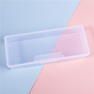 1pcs Clear Storage Organizer Box Plastic Acrylic Holder Container For Nail Manicure Tool Nail Brushes Pen File Display Box