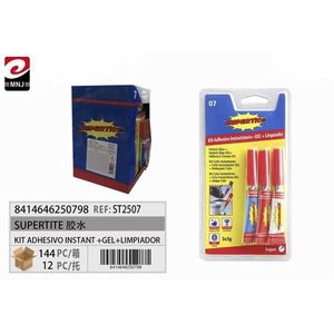 Kit Adesivo Istantaneo 3x3g con Gel e Detergente per Riparazioni Generali - Product Image 1