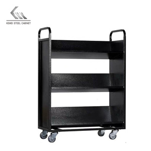 Xe Đẩy Tài Liệu Bằng Kim Loại Thư Viện Trường Học Xe Đẩy Sách Chuyên Dụng 3 Cấp Yên Tĩnh Có Bánh Xe - Product Image 1