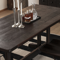 Table à manger en bois massif de style farmhouse moderne pour cuisine, espace de vie, hôtel et salle à manger de villa
