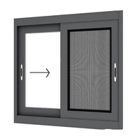 Ventanas Corredizas de Aluminio Modernas con Doble Acristalamiento, 3 Rieles, Marcos Horizontales para Hoteles, Villas, Apartamentos y Dormitorios