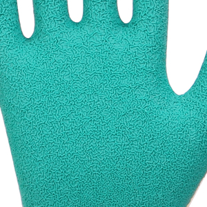 XINGYU 10G Guantes de poliéster amarillo con forro de algodón XL Tamaño Arrugas verdes Revestimiento de látex Antideslizante Seguridad en el trabajo - Product Image 6