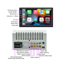 Topnavi 7 Inch Double Din Pemutar MP5 Mobil Stereo Audio Mobil Wireless Carplay Android Auto Layar Sentuh Radio Mobil