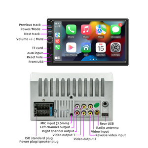 Topnavi Lecteur MP5 double DIN 7 pouces pour voiture, <span class=keywords><strong>autoradio</strong></span> stéréo, CarPlay sans fil, Android Auto, écran tactile - Product Image 4