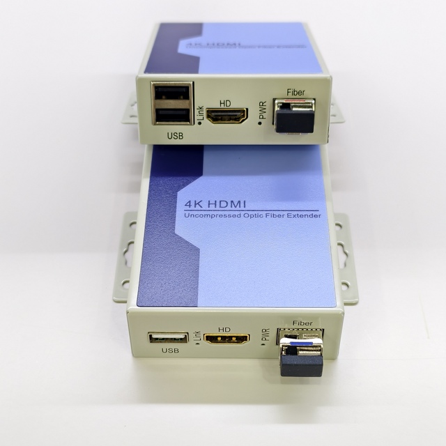 4K HD MI Over Fiber Optic Extender LC Singlemode Up 10KM Uncompressed 10G SFP Transceivers Included Support KVM 4K 30Hz One Pair