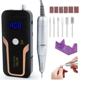 Novo Portátil Recarregável Elétrica Nail Drill 35000RPM Elétrica Nail File Máquina E Arquivo Para Unhas Acrílicas Gel Polimento Removedor