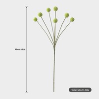 Fleurs artificielles Craspedia Billy Balls de 60 cm, 7 têtes, en plastique, pompons blancs, modernes, faites à la main, imperméables, légères, pour mariage et décoration intérieure