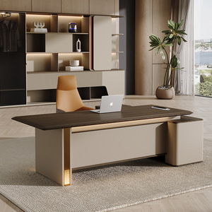 Nhà văn phòng bằng gỗ bàn ghế kết hợp Bền PVC đương đại ánh sáng hiện đại sang trọng giám sát quản lý của máy tính thay đổi lớn - Product Image 4