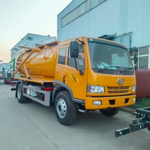 Camion d'aspiration des eaux usées diesel manuel FAW 4X2 8CBM, camion de nettoyage à pompe à vide haute capacité pour l'assainissement municipal - Product Image 3