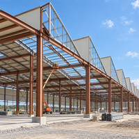 Atelier en structure métallique préfabriquée robuste et durable, construction industrielle à montage rapide pour stockage