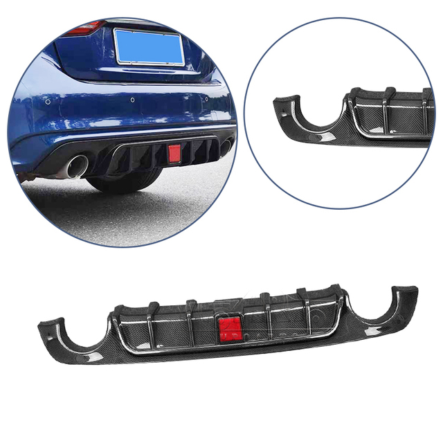 Q50 New Developed Rear Diffuser Plastic Carbon Fiber Look With Lamp Back Splitter Rear Lip for Infiniti Q50 2018 2019 2020 2021