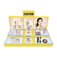 Présentoirs de Comptoir en Acrylique Personnalisés pour Cosmétiques et Soins de la Peau, Présentoirs Dorés Lumineux à LED pour Parfums – Vente en Gros