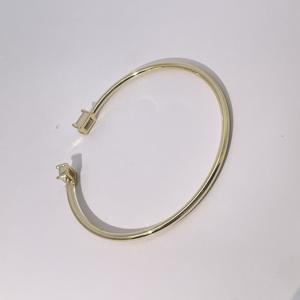 Tianyu Gems Minimalist <b>Gold</b> Plated Copper <b>Bangle</b> with Rectangular Zircon Stones and Sleek Fashion Jewelry - Product Image 3