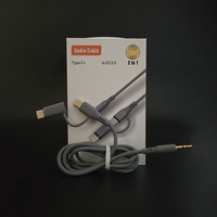 Câbles audio auxiliaires pour voitures, micros et écouteurs, en silicone liquide, 2 en 1, USB Type C et 8 broches vers DC 3.5