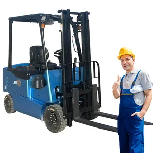 Closed Cabin 2Ton 2000kg Cheap Counterbalance Li-ion Electric Forklift Truck With Triplex Mast