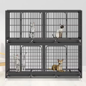 Cage pour animaux de compagnie modulable et pliable à trois niveaux, double couche, pour l'élevage de pigeons, lapins et chats, robuste - Product Image 3