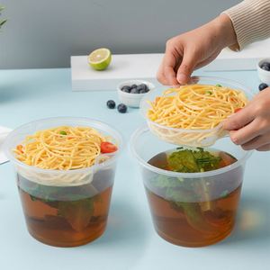 1250ml 1500ml 42oz 50oz <b>Disposable</b> Noodles Soup <b>Rice</b> Meal Separate Two-layer Take Away Plastic Box Food Container <b>Bowl</b> - Product Image 4